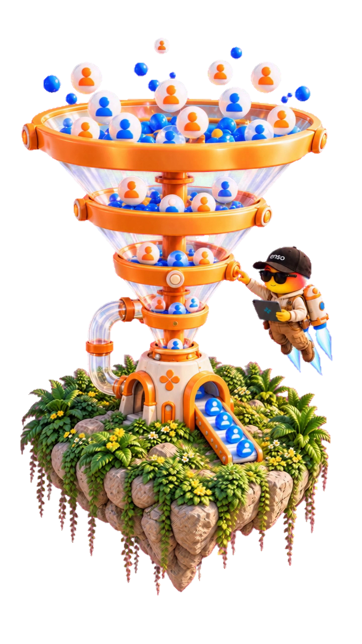 The agentic partner growth funnel illustrated with the enso explorer